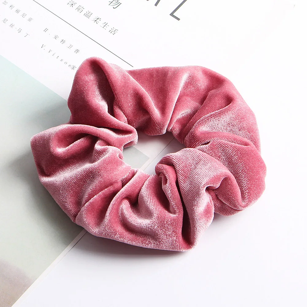Мягкие бархатные резинки для волос Элегантные однотонные волосы на веревке