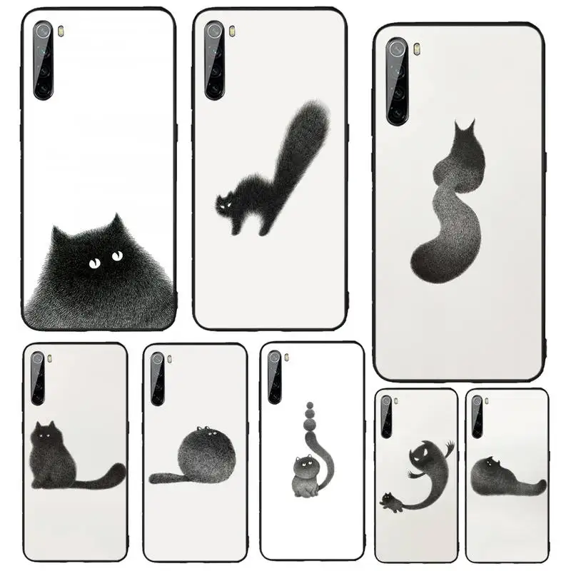 

Hand Painted Funny Meow Phone Case For Xiaomi Redmi 10 10x Note 9 9T 9A 9S 7 8 9se 7a 8a 8t Pro Max K20 30 Pro Funda