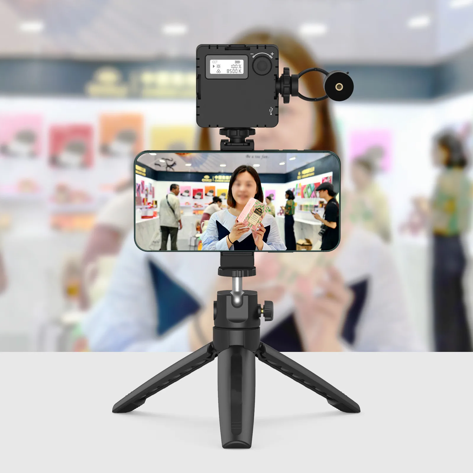 Скидка Штатив с держателем освещение микрофон сотовый Камера видео комплект для Living конференц Запись Vlog прямые трансляции инструменты для ухода з...