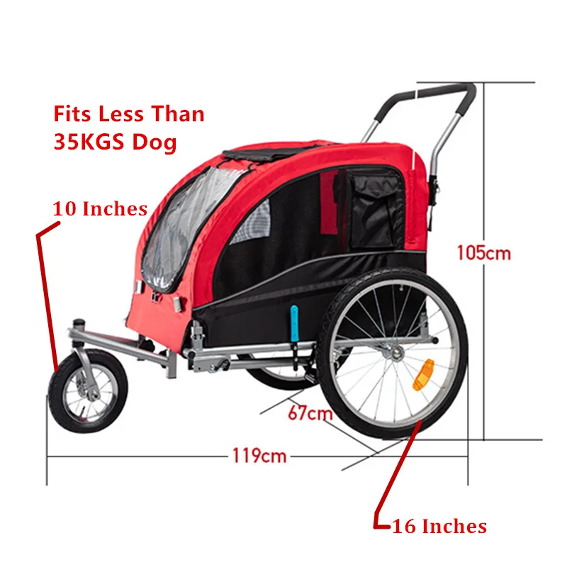 Прогулочная коляска ALWAYSME с 3 колесами тележки на колесиках подходит для собак