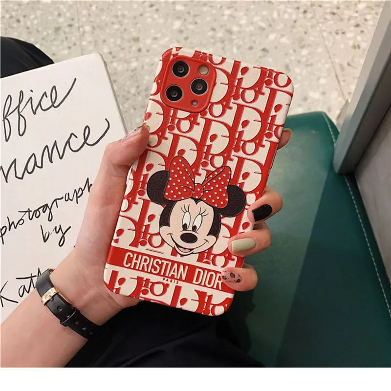 

New 2021 Disney Mickey Minnie for iPhone 7/8 plus xr xs max 11/12pro max 12mini kawayi coupe cute phone case