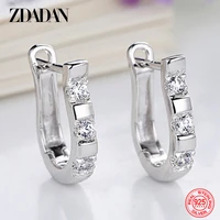 zdadan 925 sterling silver u shaped hoop earrings for women wedding jewelry gift