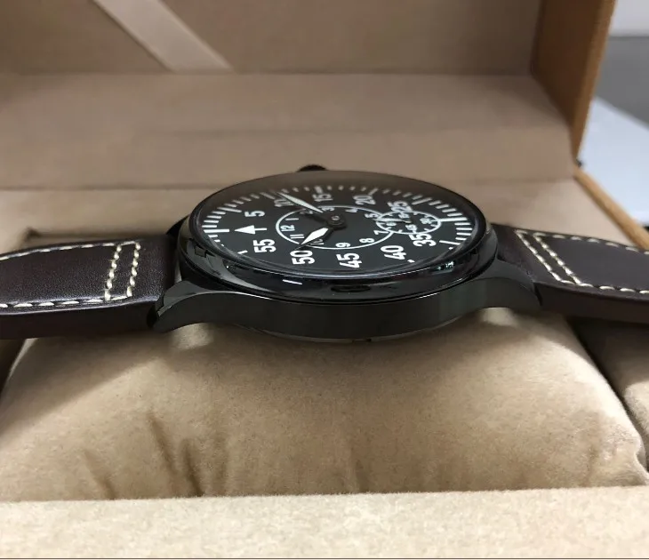 Сапфировый кристалл или минеральное стекло 44 мм черный циферблат Азиатский 6498 17