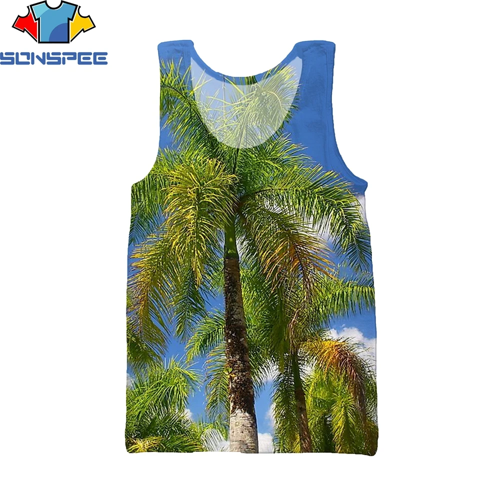 

SONSPEE palm Men Casual sleeveless Shirts Summer Fashion Unisex Vest top Animal Funny 3D Print Harajuku Tank Pullover top t389