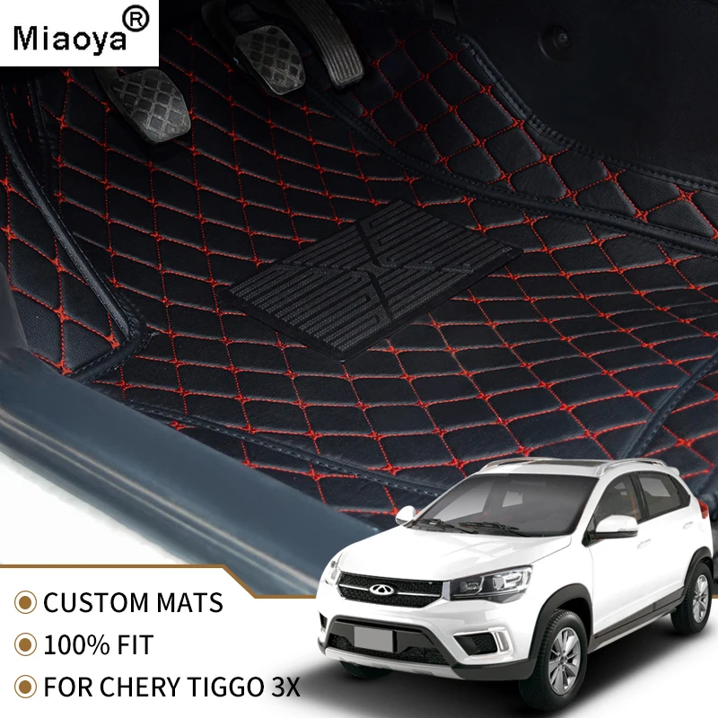 

Flash mat leather car floor mats for Chery Tiggo 3X 2017 2018 2019 2020 Custom foot Pads automobile carpet cover