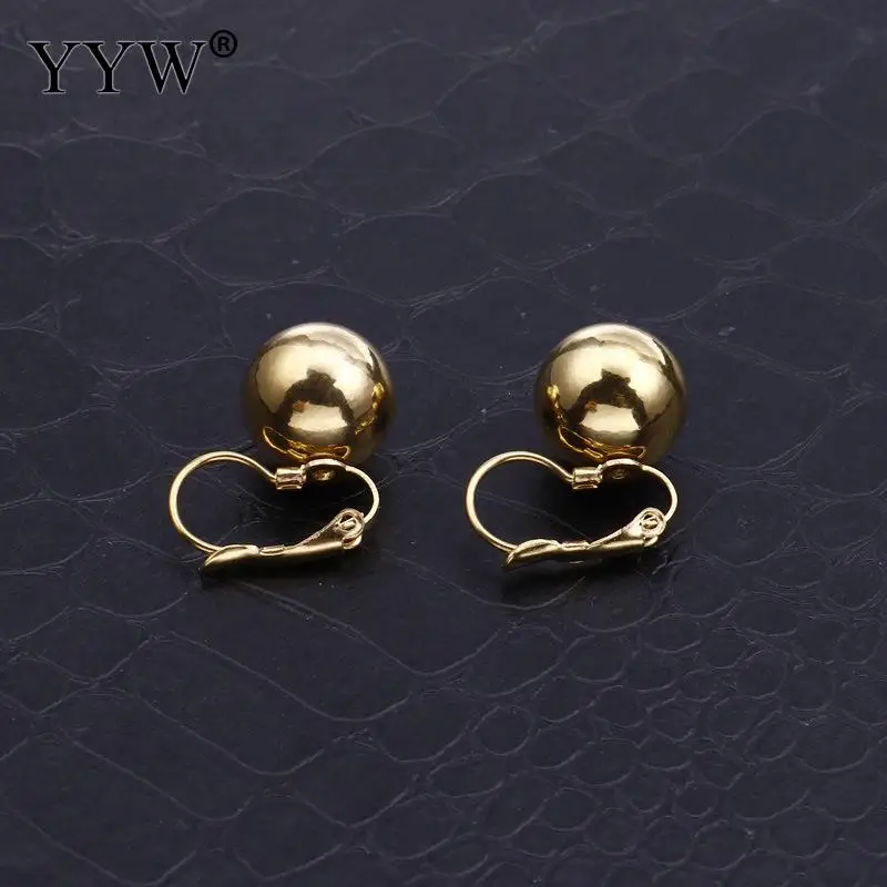 

5pairs/Lot Golden Round Earrings Titanium Steel Small Gold Bean Shape Earrings Fashion All-Match Earrings For Female Daily Wear