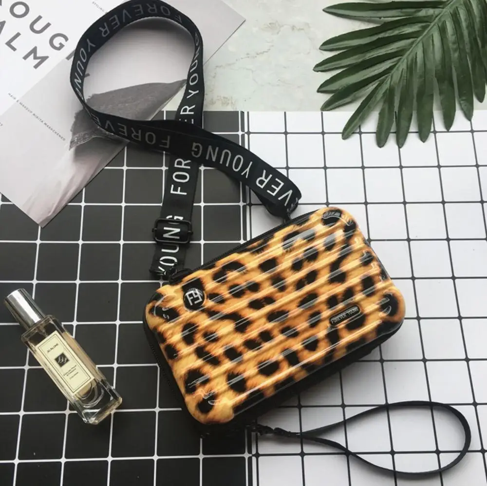 Leopard Путешествий Органайзер для макияжа чемодан коробка для ювелирных изделий в форме для леди модная косметичка портативная/Сумка для макияжа на плечо женская косметичка - Цвет: Leopard