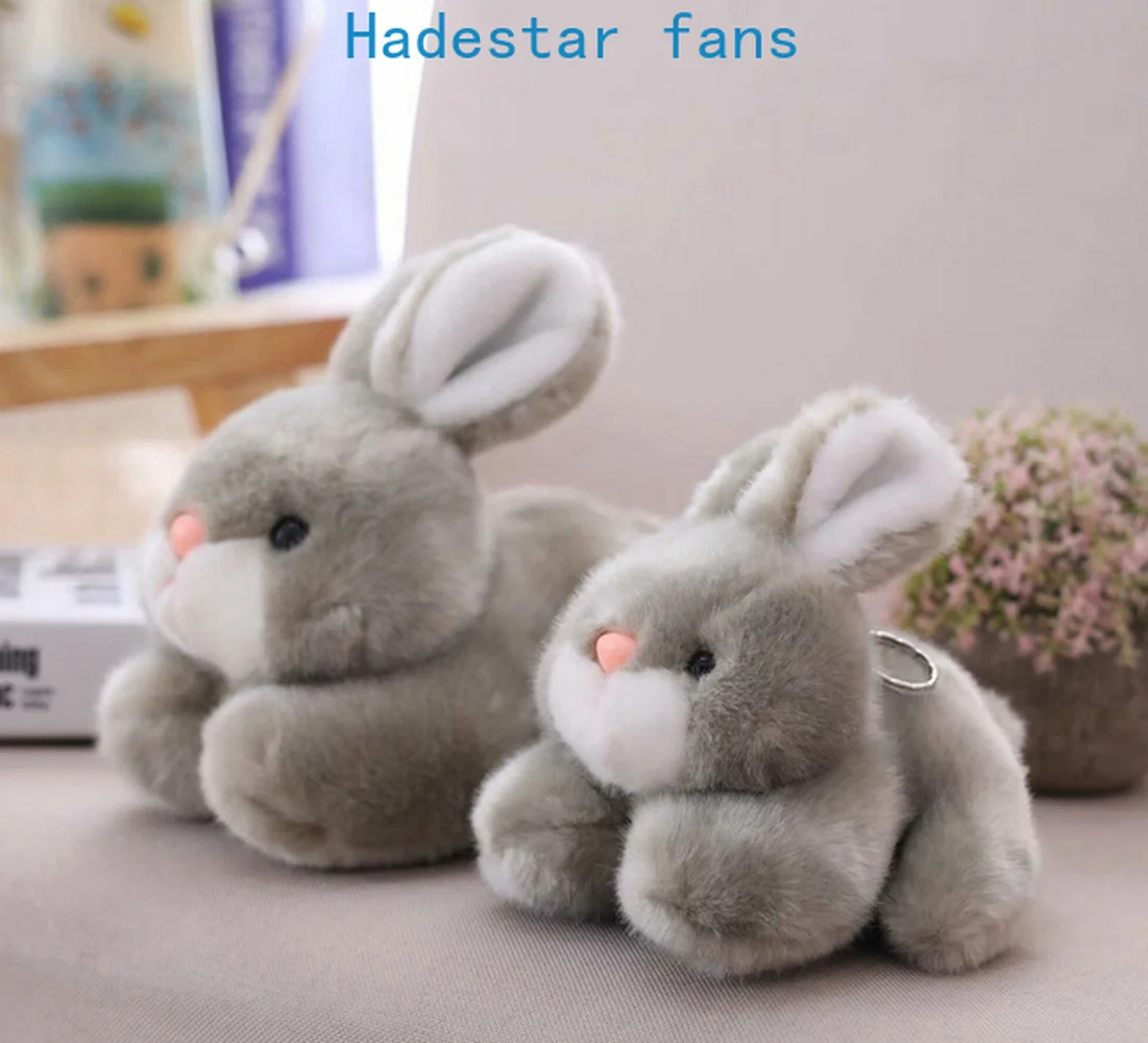 Милый мультяшный милый розовый серый белый кролик плюшевые игрушки с животными