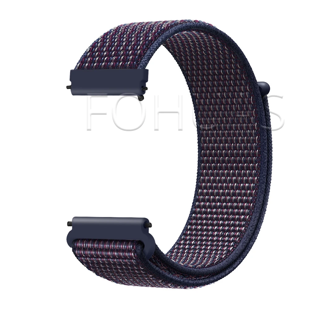 Indigo Нейлоновый ремешок 20 мм 22 мм для Xiaomi Amazfit Gtr 47 мм samsung Galaxy Watch 42 мм 46 мм Active gear S3 классический ремешок HUAWEI WATCH 2 Pro - Цвет ремешка: Indigo