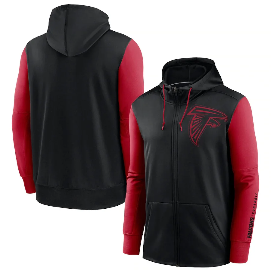 

Atlanta men Sweatshirts Falcons winter Jackets coat Sideline Performance Full-Zip American Football zip up Hoodies for Jacket