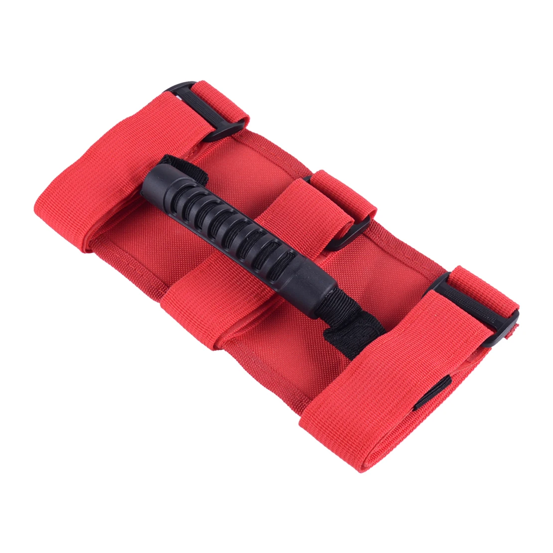 Beler 4 шт. красный рулон бар захватные ручки ручка ремешок с крюком и петлей