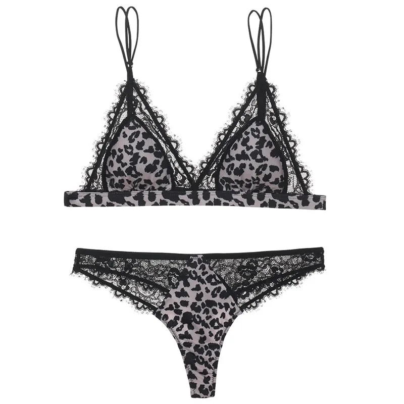 Купить Комплект нижнего белья с принтом зебры глубоким V-образным вырезом