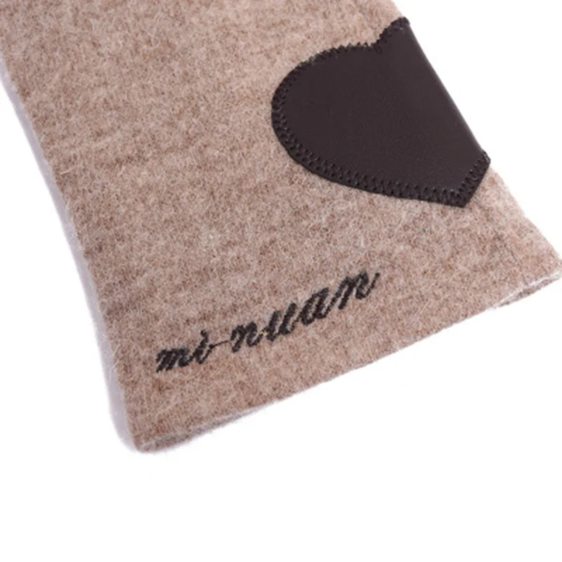 Зимние женские перчатки для сенсорного экрана теплые кашемировые с закрытыми