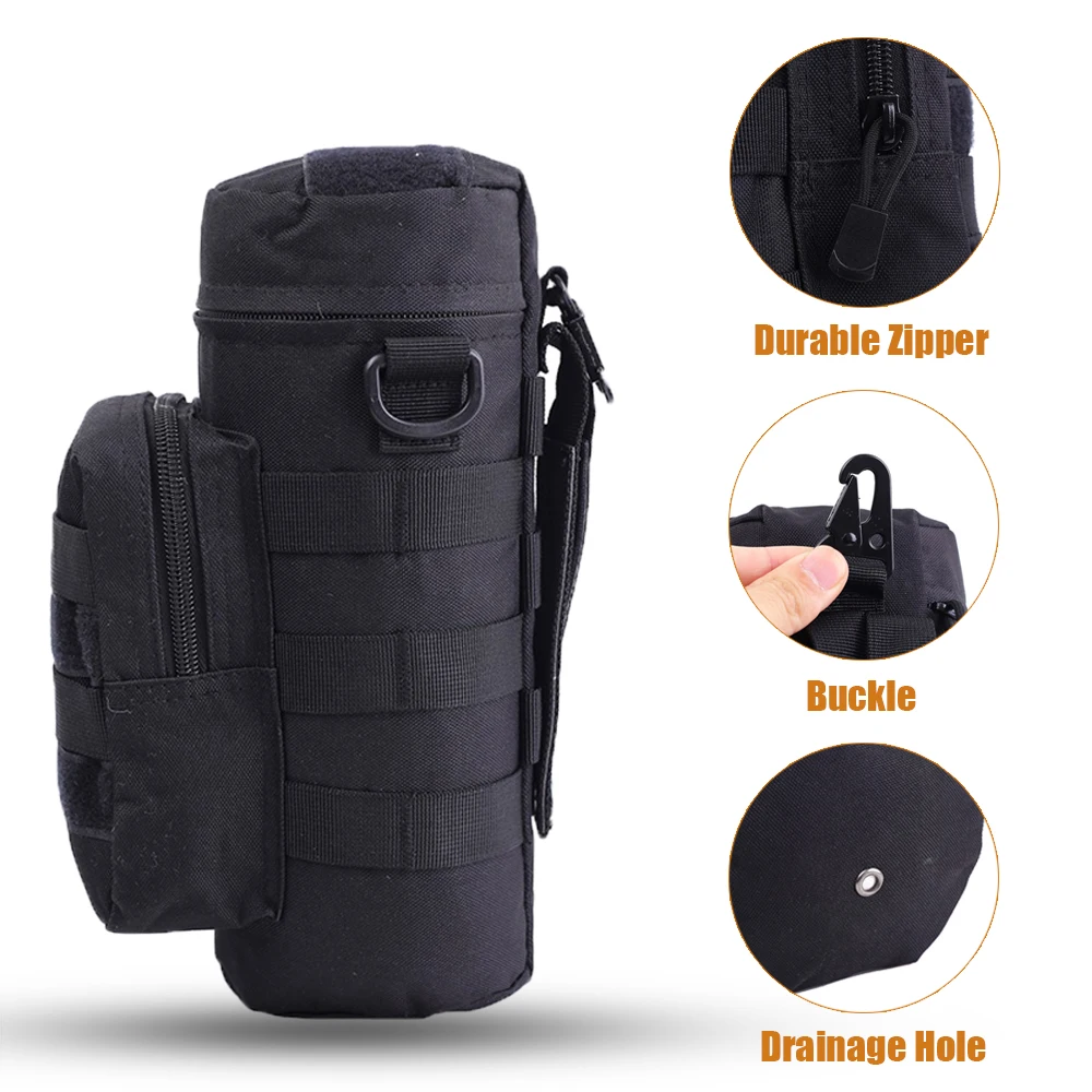 

Tactical Water Pouch Molle Water Bottle Pouch Military Gear Kettle Waist Shoulder Bag Nylon Waterproof Travel Climbing Sports