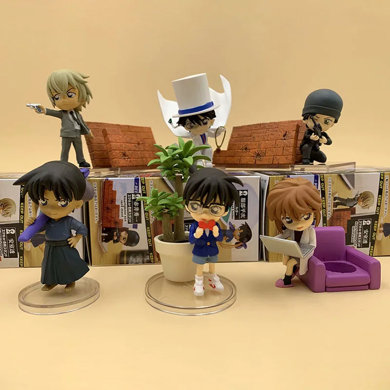 Экшн фигурки Detective Conan 6 шт./компл. Sherry hattory Hei Ji Mini масштаб 1/10 раскрашенные для детей