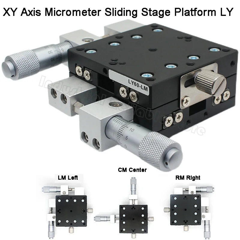 

Ось XY 30*30-125*125 Микрометр, платформа скольжения, направляющая скользящего стола с ручным перемещением LY30/LY80/LY90/LY100/LY125