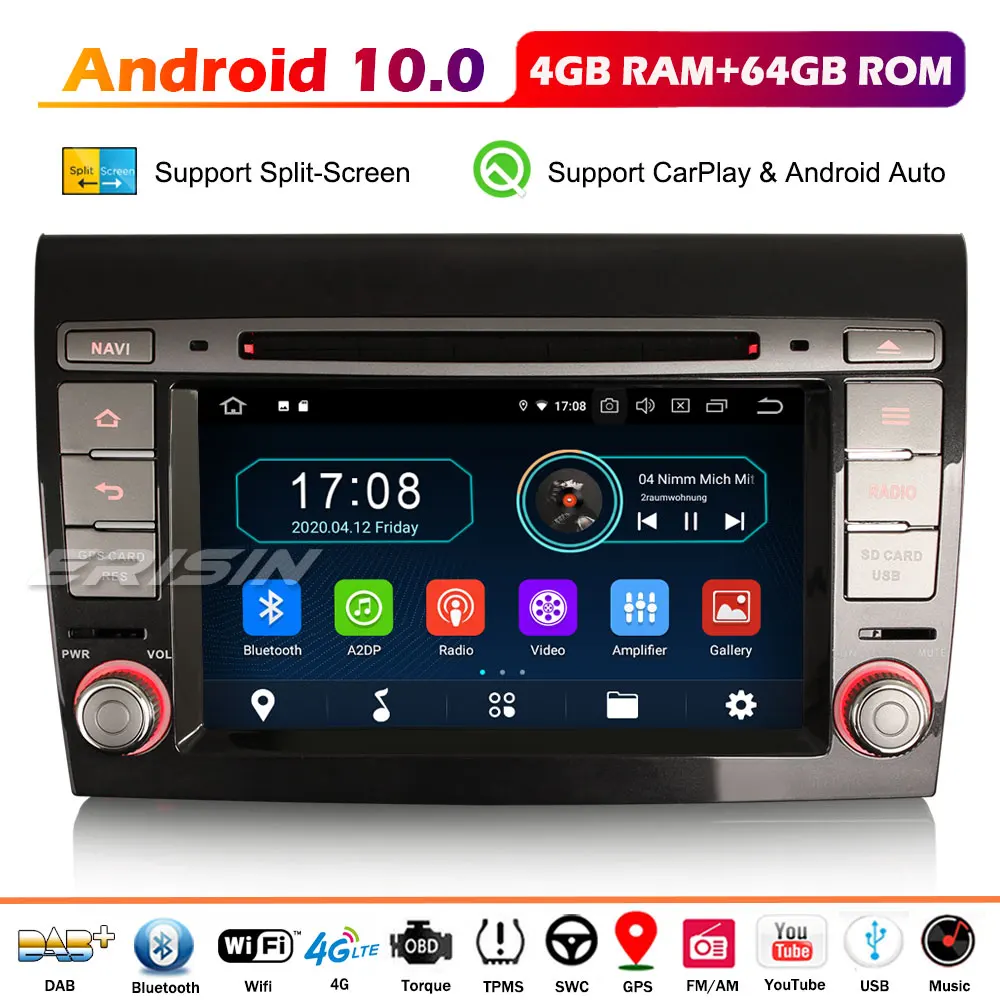 Erisin 6971 DAB + Android 10 0 автомобильное Стерео Авторадио USB DVD плеер GPS WiFi Navi OBD CarPlay SWC Bluetooth