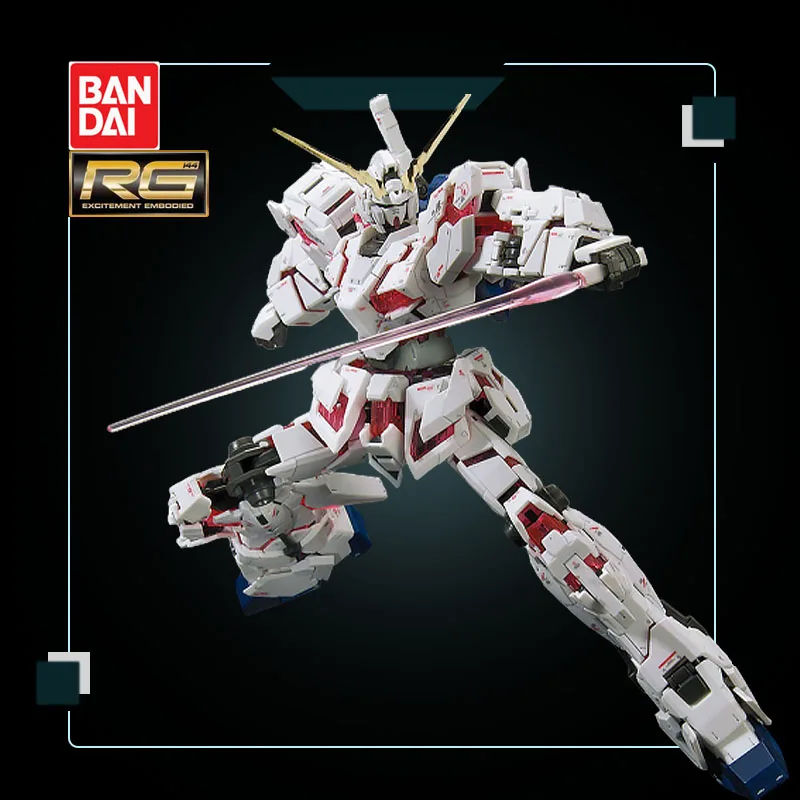 

Bandai Gundam Anime Action Figures Assembly Model RG 25 1/144 RX-0 Unicorn Gundam Destroy Mode Deformable Ornaments Decoration