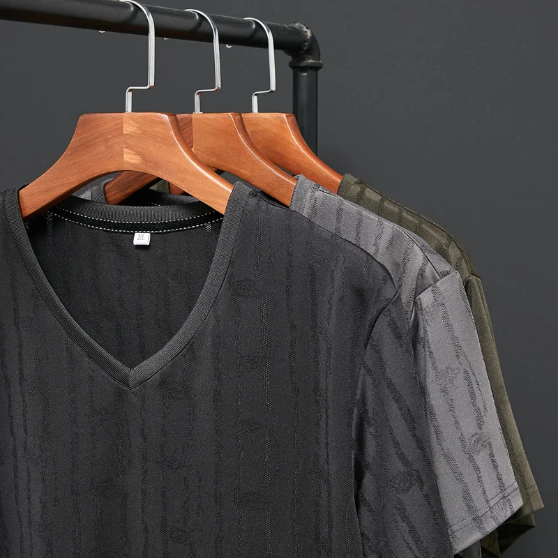 

Fat man T-shirt short sleeve ice silk hollow out plus fat plus general T-shirt fat man summer half sleeve LARGE T-SHIRT fashion