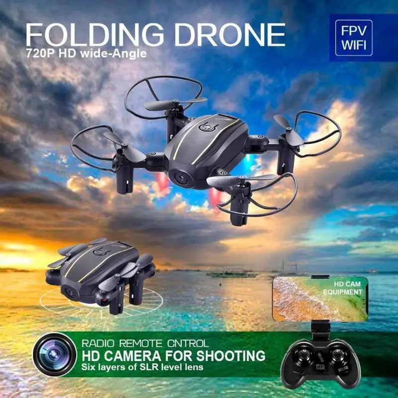 Складной мини Дрон с камерой 30 Вт HD RC Квадрокоптер высоким держателем вертолет