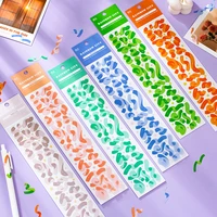 2 sheets cute rainbow ribon bow pet paper decorative adhesive stickers scrapbooking school supplies