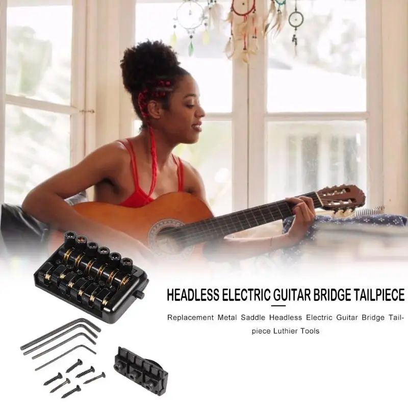 

Metal Headless Electric Guitar Bridge Tailpiece Replacement Guitar Tackles