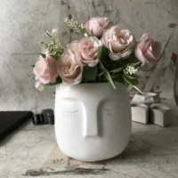 smiling round silicone cake big candle cup decorating desktop vase mould concrete clay planter making plant pot molds