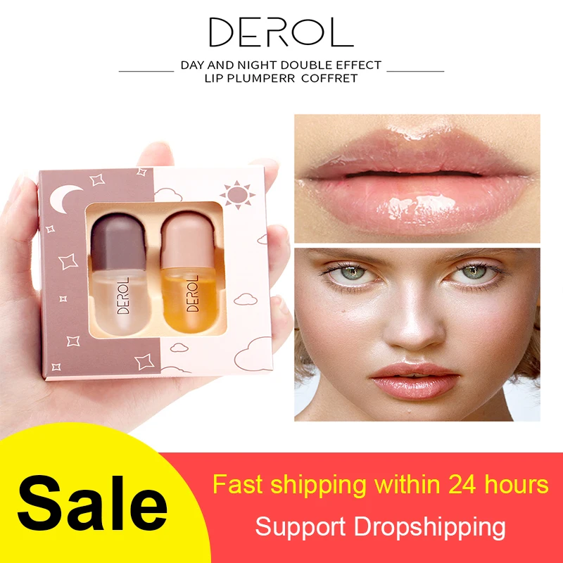 Derol Lip Plumper Gloss Ginger Plump Volume Shiny Vitamin Mineral Oil Enhancer Moisturizing Hydrated Sexy Lips Makeup on - Дерол Глянцевый Блеск для Увеличения Губ с Имбирем, Повышение Объема, Блеск, Витамины, Минеральное Масло, Увлажнение, Гидратация, Се
