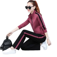 2020 european fashion women sporting suit 2 piece set casual tracksuit womens office clothing set autumn tops trousers 1584