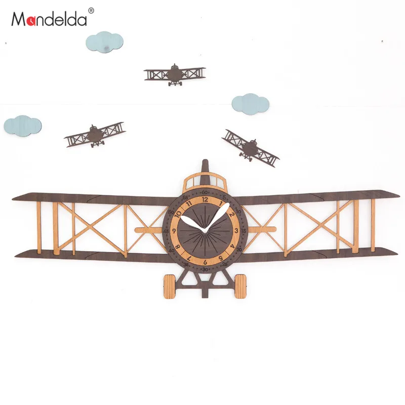 Детские Мультяшные настенные часы большого размера нордические Креативные Часы