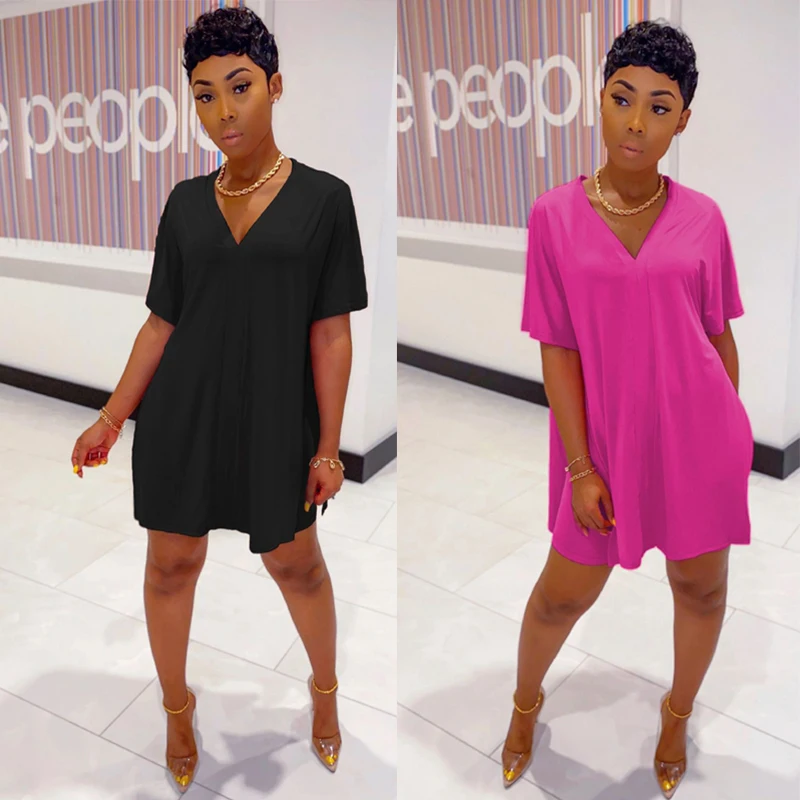 Летний комплект из двух предметов Женская Повседневная футболка с V-образным