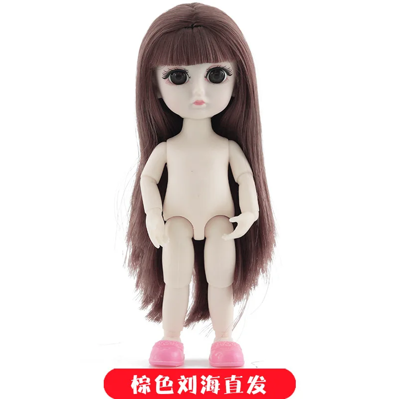 BJD кукла силиконовая кукла 13 подвижная соединенная 16 см куклы 3D истинное изменение глаз Макияж обнаженное туловище для куклы модные куклы игрушки для девочек,лол буба игрушка мебель для кукол игрушки для детей ench - Цвет: F