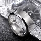 Классический Обручальные кольца для мужчин и женщин из черной гладкойматовая поверхность кольца из нержавеющей стали ювелирные изделия Anillos US Размеры 5 # разъемная застежка-молния-14 #