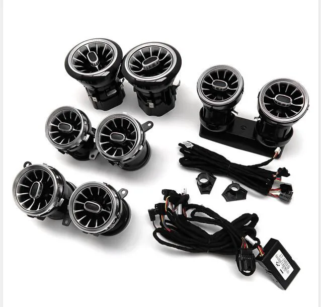 

Подходит для Mercedes-Benz, передний и задний светящийся воздушный выход турбины класса A/C/E/GLC, 64-цветный воздушный выход турбины x253w205w213w177