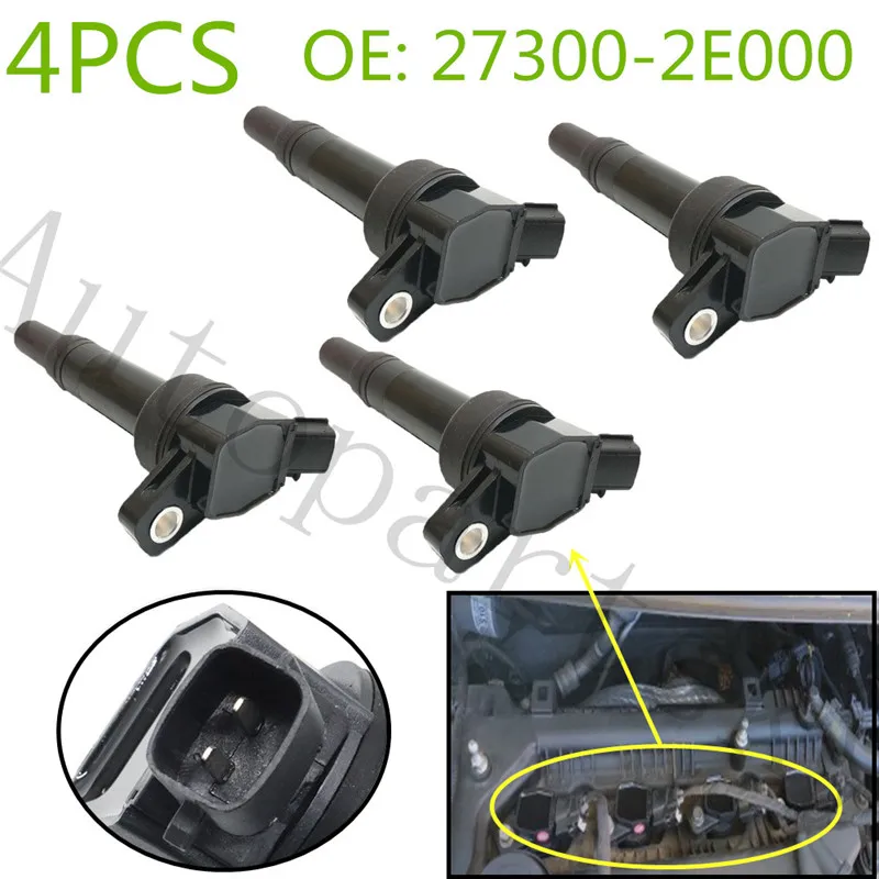 

Катушка зажигания Hyundai Elantra, Kia Soul Forte 1,8/2.0L 11-14, набор из 4 шт.