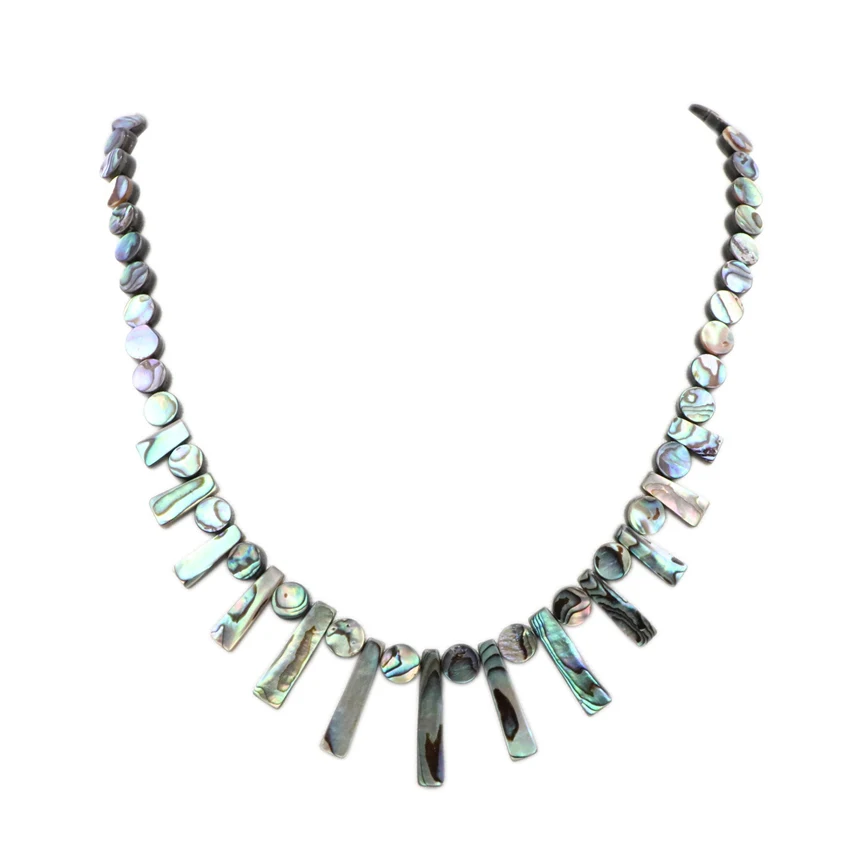 Новый Зеландский Абалон оболочки ожерелье со свисающими бусинами натуральный