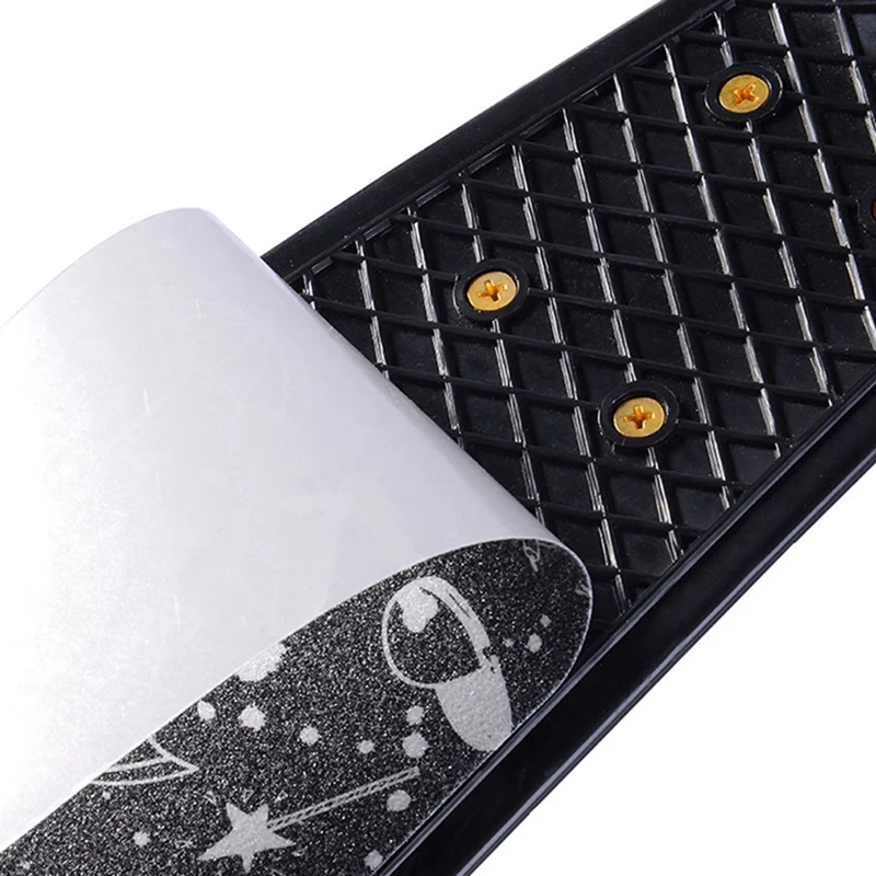 

New Sale 2x 22Inch Mini Cruiser Fish Skateboard Sandpaper Skate Deck Stickers Fishboard Griptape Tapes Transparent & Black