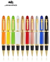jinhao 159 big size metal roller ball pen gold trim refillable professional office stationery writing accessory