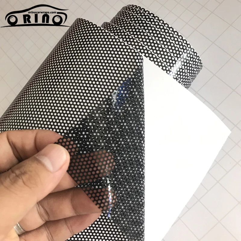 Черный One Way Vision Fly Eye Tint перфорированная сетчатая пленка для автомобиля Tint Window Tint автомобильная пленка для обертывания наклейка для мотоцикла и скутера наклейки