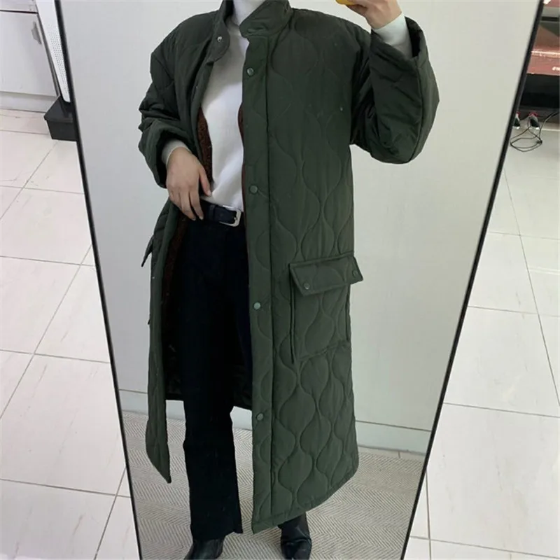

HziriP Vintage Autumn Winter Long Parkas Women OL Chic Single Breasted Casual Faux Lambwool Liner Warm Jackets Loose Basic Coat