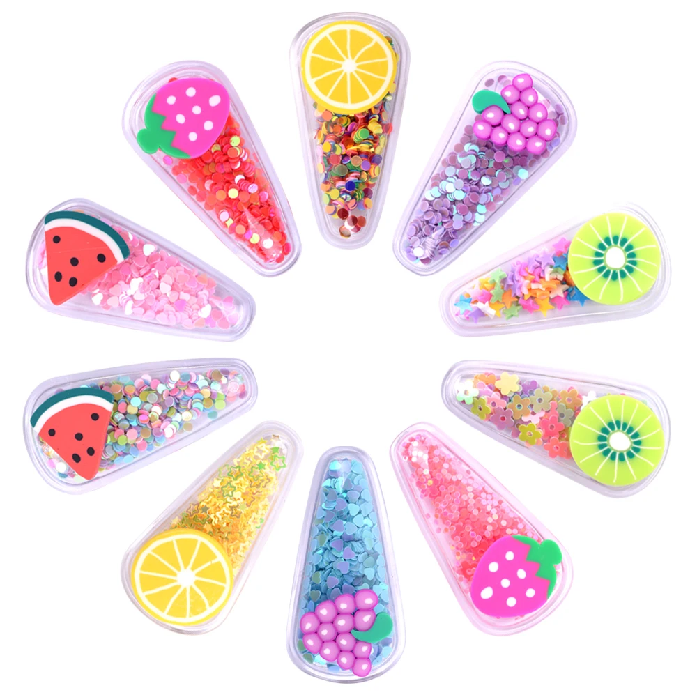 10colors 2.2Inch Fruit Cute Hair Clip for Girls Kids New Transparent Hairpin Novelty Sweet Children Simple Ins BB Accessory |