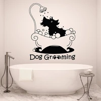 dog grooming logo wall decal pet wash salon puppy pets shop interior decor animals door windows vinyl stickers wallpaper e087