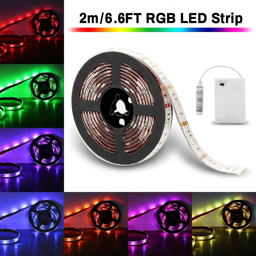 

AUDEW 50/100/150/200cm Waterproof RGB LED Strip Lights Dimmable for Home Party Outdoor Lighting Christmas Decoration 4.5V