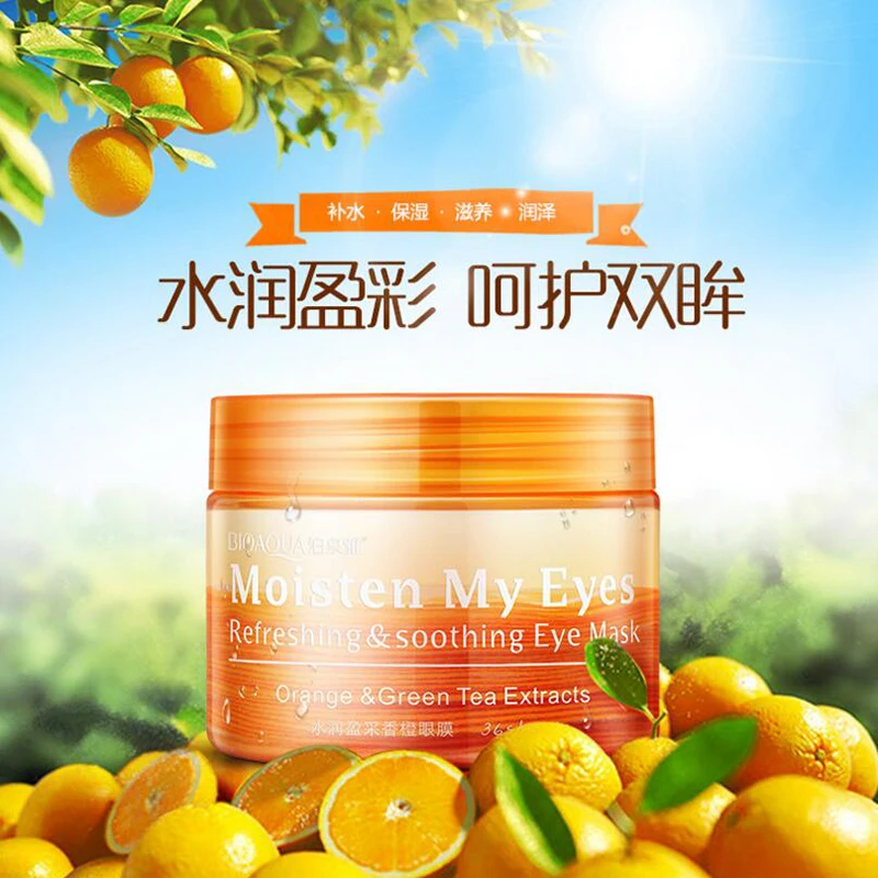 

36 pcs/bottle BIOAQUA Orange Moisturizing Eye Mask Refreshing Soothing Nourish Moisturizing Gentle Skin Care Women