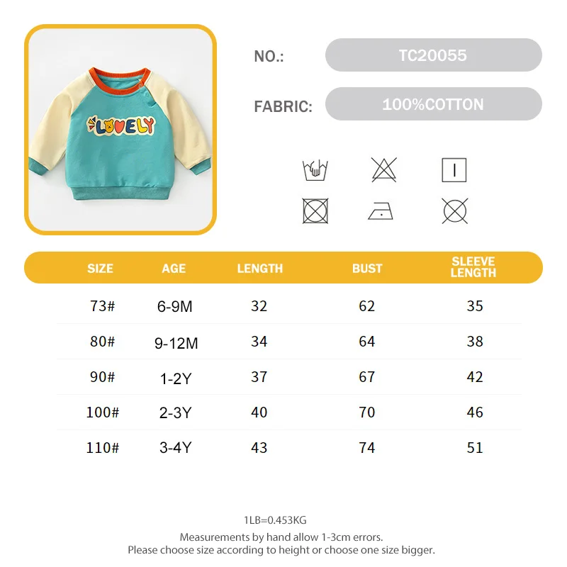 

TINY CROWN 0-4Y Baby Girl Boy 100%Cotton Sweatshirts O neck Pullovers 2021 Sping Autumn Shirt