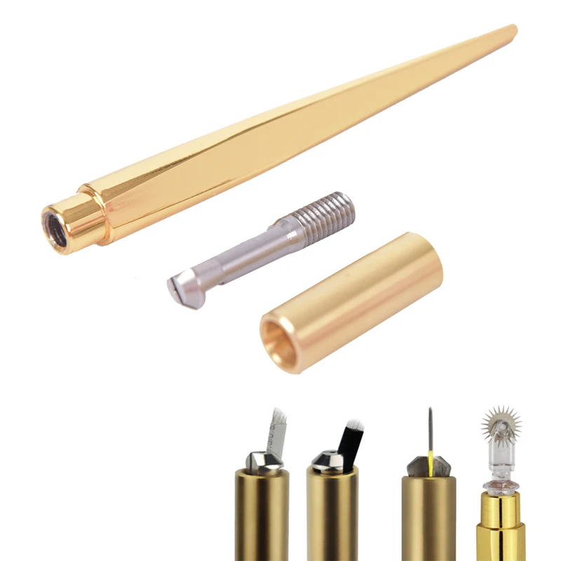 Мануального татуажа бровей универсальный держатель Золотой затенение