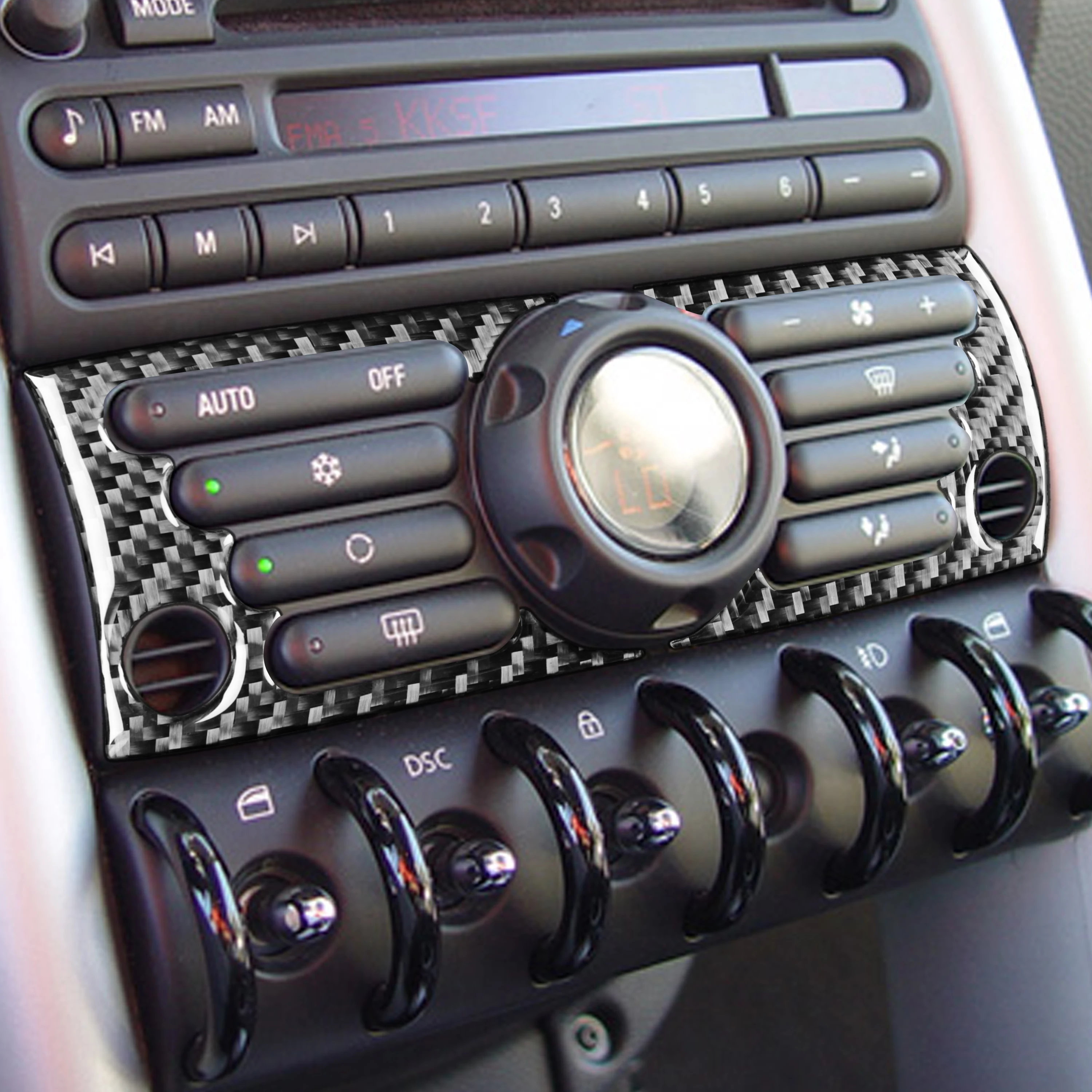 Наклейка из углеродного волокна для MINI COOPER S R50 R53 2002-2004 кнопки кондиционера панели