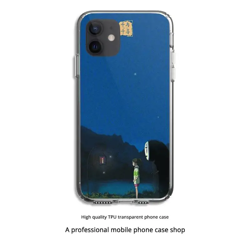 

Studio Ghibli Spirited Away Totoro Phone Case Clear Cover For Iphone 5 6 7 8 11 12 plus XR X XS SE2020 11/12PRO Max Transparent