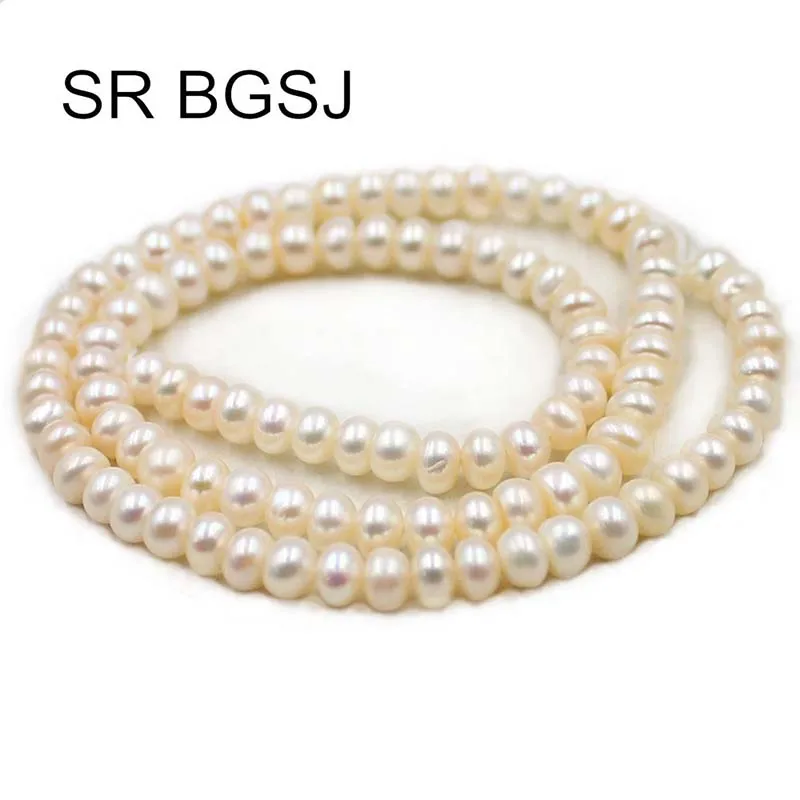 Бесплатная доставка SR 5 6 мм белый/розовый Rondelle натуральные пресноводные