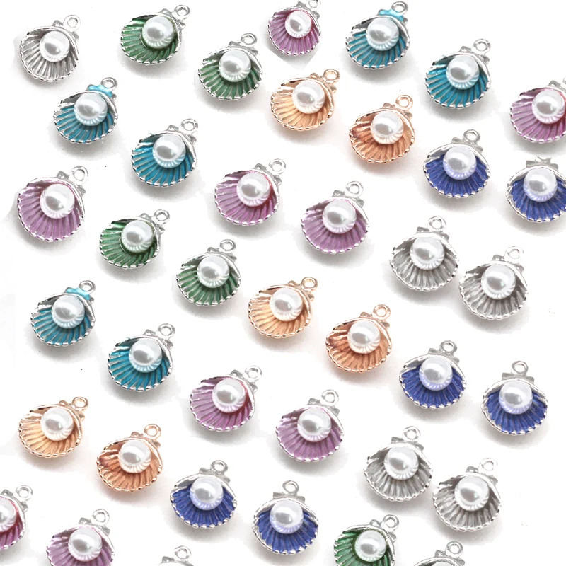 

10pcs/lot Enamel Shell Alloy Charm Pendants For Women Earring Jewelry Making Fit Bracelet & Necklace DIY Jewelry Findings